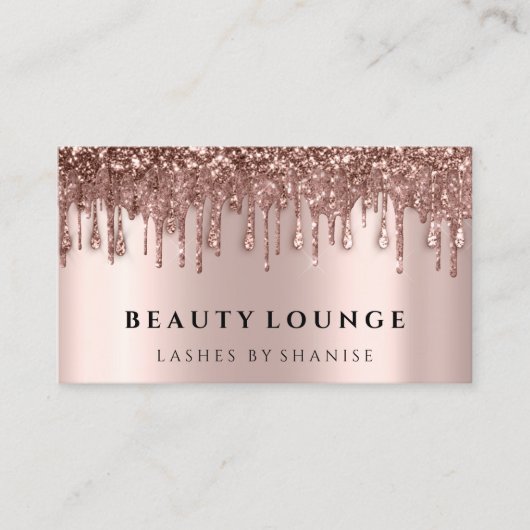 Makeup Artist Eyelash Rose Tropfens Haarnails Terminkarte (Vorderseite)
