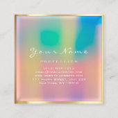 Makeup Artist Eyelash Tropfens Glitzer Pink Hologr Quadratische Visitenkarte (Rückseite)