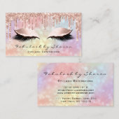 Makeup Artist Eyelash Tropfens Rose Holograph Visitenkarte (Vorne/Hinten)