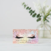 Makeup Artist Eyelash Tropfens Rose Holograph Visitenkarte (Stehend Vorderseite)