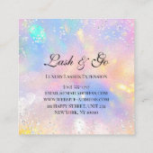 Makeup Artist Eyelashes Brows Holograph Silver Quadratische Visitenkarte (Rückseite)