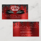 Makeup Artist Eyelashes Extension Black Tropfen Ro Visitenkarte (Vorne/Hinten)