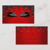 Makeup Artist Eyelashes Extension Black Tropfens R Visitenkarte (Vorne/Hinten)