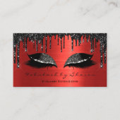 Makeup Artist Eyelashes Extension Black Tropfens R Visitenkarte (Vorderseite)