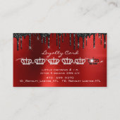 Makeup Artist Eyelashes Extension Black Tropfens V Visitenkarte (Rückseite)