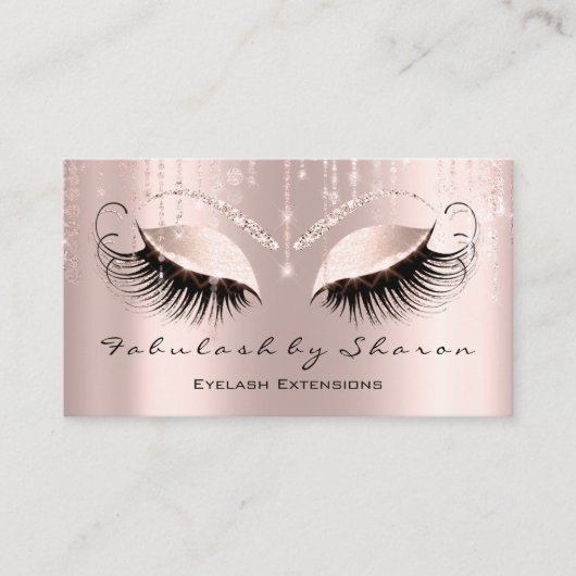 Makeup Artist Eyelashes Extension Rosen Brows Visitenkarte (Vorderseite)