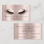 Makeup Artist Eyelashes Extension Rosen Brows Visitenkarte (Vorne/Hinten)