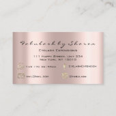 Makeup Artist Eyelashes Extension Rosen Brows Visitenkarte (Rückseite)