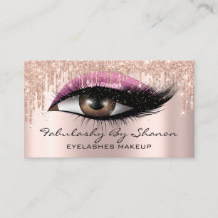 Makeup Artist Eyelashes Glitzer Tropfen Rose Rosa Visitenkarte