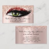 Makeup Artist Eyelashes Glitzer Tropfen Rose Ruby Visitenkarte (Vorne/Hinten)