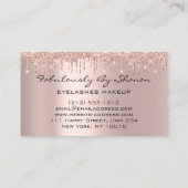 Makeup Artist Eyelashes Glitzer Tropfen Rose Ruby Visitenkarte (Rückseite)