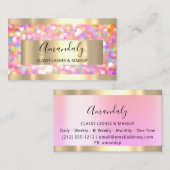 Makeup Artist Eyelashes Gold Pink Glitzer Gerahmt Visitenkarte (Vorne/Hinten)