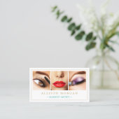 Makeup Artist Eyelashes Lips Eyeshadow Fotos Visitenkarte (Stehend Vorderseite)