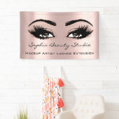 Makeup Artist Eyelashes Rose Gold Pink Glitzer Banner (Insitu)