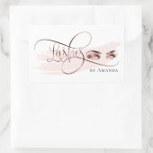 Makeup artist Eyelashes Rose Gold Schönheitssalon  Rechteckiger Aufkleber (Tasche)