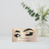 Makeup Artist Eyelashes Rose QRCODE Logo Broschüre Visitenkarte (Stehend Vorderseite)