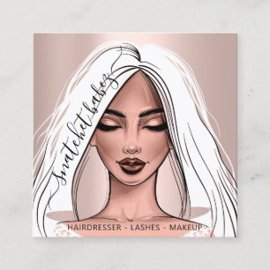 Makeup Artist Eyelashes Rose Quadratische Visitenkarte