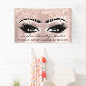 Makeup Artist Eyelashes Rose Tropfen Glitzer Banner (Insitu)