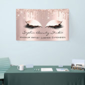 Makeup Artist Eyelashes Rose Tropfen Pink Glitzer Banner (Messeveranstaltung)