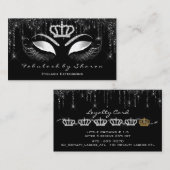 Makeup Artist Eyelashes Schwarze Tropfen Gold Visitenkarte (Vorne/Hinten)