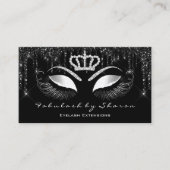 Makeup Artist Eyelashes Schwarze Tropfen Gold Visitenkarte (Vorderseite)
