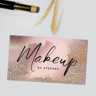 Makeup Artist Eyeliner Lettering Pastel Glam Visitenkarte