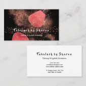 Makeup Artist Eyes Lash Glitzer Rose Powder Black Visitenkarte (Vorne/Hinten)