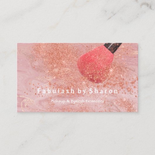 Makeup Artist Eyes Lash Glitzer Rose Pulver Kupfer Visitenkarte (Vorderseite)