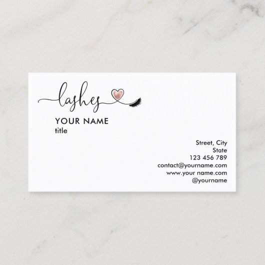 Makeup Artist Eyes Lashes Blush Pink Agate Visitenkarte (Rückseite)