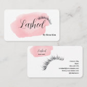 Makeup Artist Eyes Lashes Blush Pink Watercolor, a Visitenkarte (Vorne/Hinten)