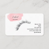 Makeup Artist Eyes Lashes Blush Pink Watercolor, a Visitenkarte (Rückseite)