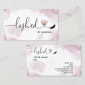 Makeup Artist Eyes Lashes Blush Pink Watercolor B Visitenkarte (Vorne/Hinten)