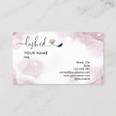 Makeup Artist Eyes Lashes Blush Pink Watercolor B Visitenkarte (Rückseite)