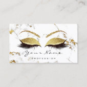 Makeup Artist Eyes Lashes Glitzer Gold Marmor Visitenkarte (Vorderseite)