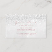 Makeup Artist Eyes Lashes Glitzer Pink Blush Grau Visitenkarte (Rückseite)