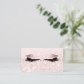 Makeup Artist Eyes Lashes Glitzer Pink Pastell Visitenkarte (Stehend Vorderseite)