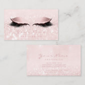 Makeup Artist Eyes Lashes Glitzer Pink Pastell Visitenkarte (Vorne/Hinten)