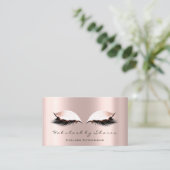 Makeup Artist Eyes Lashes Glitzer Pink Rose Spark Visitenkarte (Stehend Vorderseite)