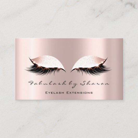 Makeup Artist Eyes Lashes Glitzer Pink Rose Spark Visitenkarte (Vorderseite)