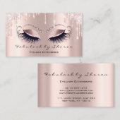 Makeup Artist Eyes Lashes Glitzer Rose Tropfen Lux Visitenkarte (Vorne/Hinten)
