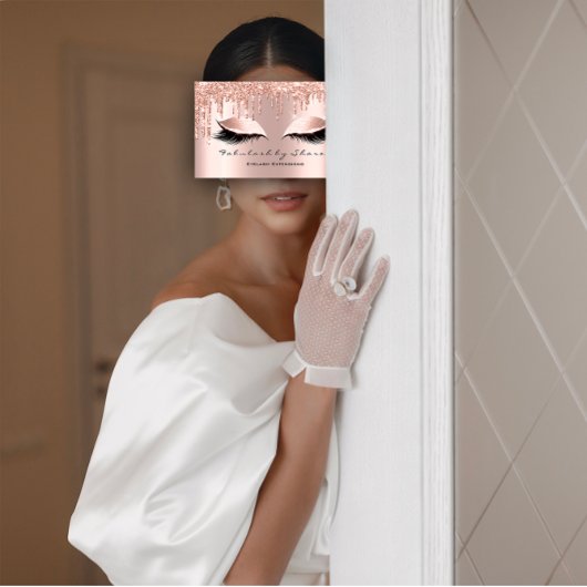 Makeup Artist Eyes Lashes Glitzer Tropfen Foto Visitenkarte