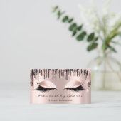 Makeup Artist Eyes Lashes Glitzer Tropfen Rose Bla Visitenkarte (Stehend Vorderseite)