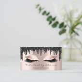 Makeup Artist Eyes Lashes Glitzer Tropfen Rose Bla Visitenkarte (Stehend Vorderseite)