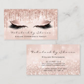 Makeup Artist Eyes Lashes Glitzer Tropfen Rose Blu Visitenkarte (Vorne/Hinten)