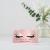Makeup Artist Eyes Lashes Glitzer Tropfen Rose Blu Visitenkarte (Stehend Vorderseite)