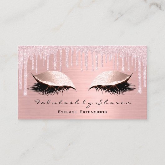 Makeup Artist Eyes Lashes Glitzer Tropfen Rose Blu Visitenkarte (Vorderseite)