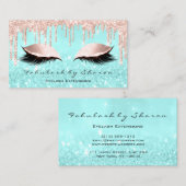 Makeup Artist Eyes Lashes Glitzer Tropfen Rose Blu Visitenkarte (Vorne/Hinten)