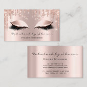 Makeup Artist Eyes Lashes Glitzer Tropfen Rose Bro Visitenkarte (Vorne/Hinten)