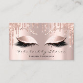 Makeup Artist Eyes Lashes Glitzer Tropfen Rose Bro Visitenkarte (Vorderseite)