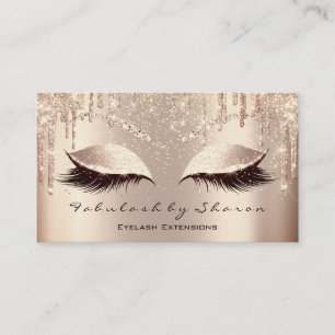 Makeup Artist Eyes Lashes Glitzer Tropfen Rose Bro Visitenkarte